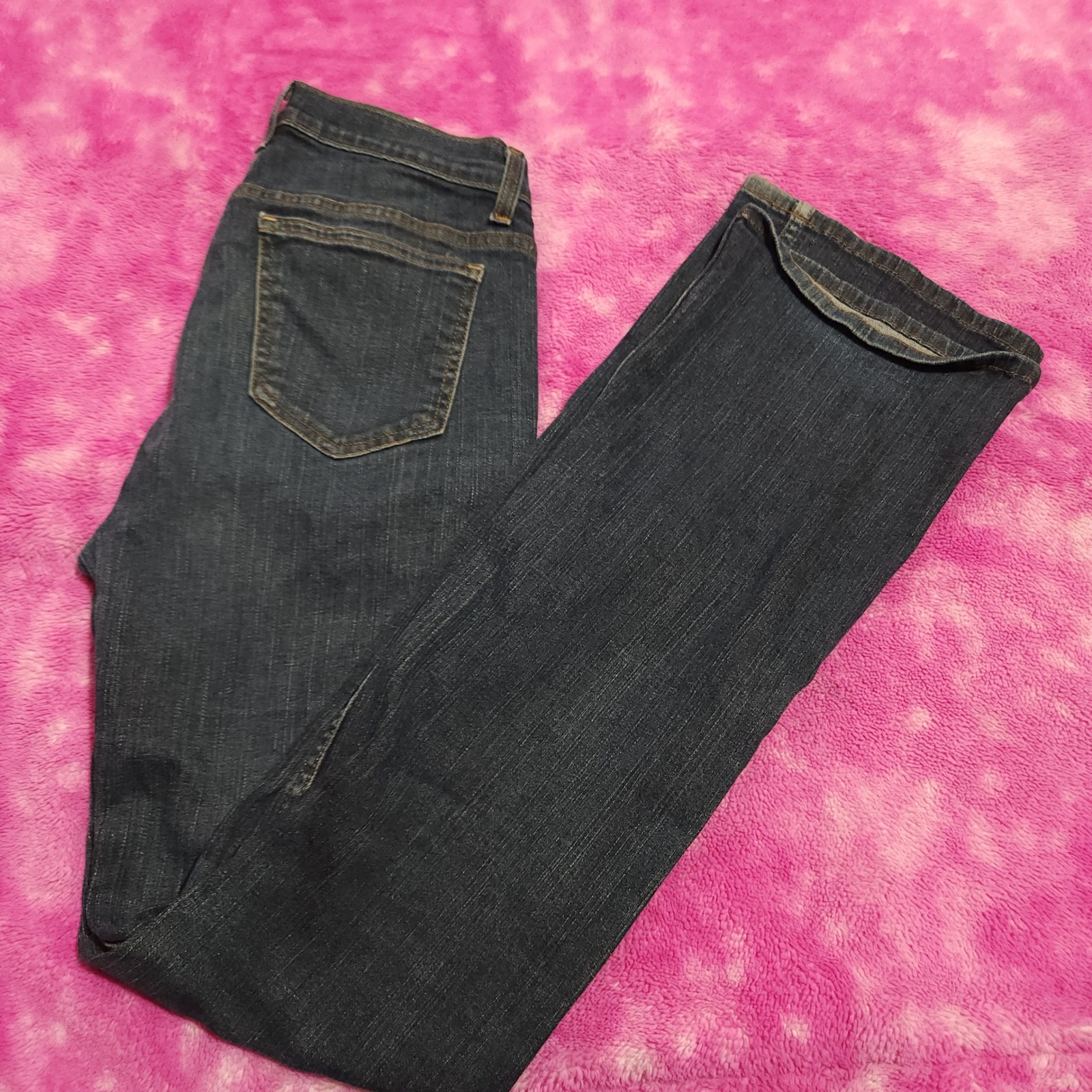 Dkny Jeans Womens 8l Bootcut Blue Denim Stretch Jeans Long Inseam